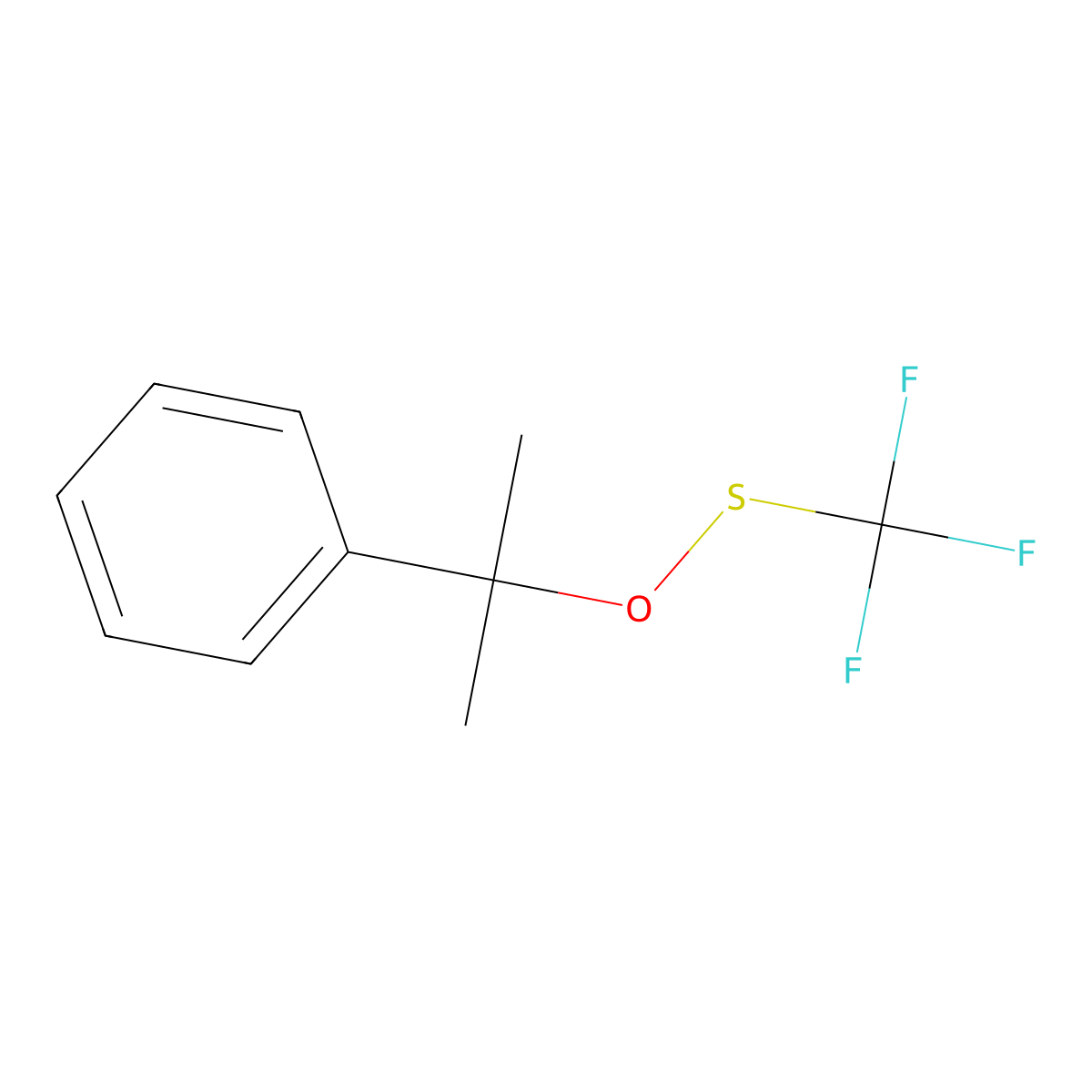 ((2-Phenylpropan-2-yl)oxy)(trifluoromethyl)sulfane molecular structure, CAS 1640084-14-5