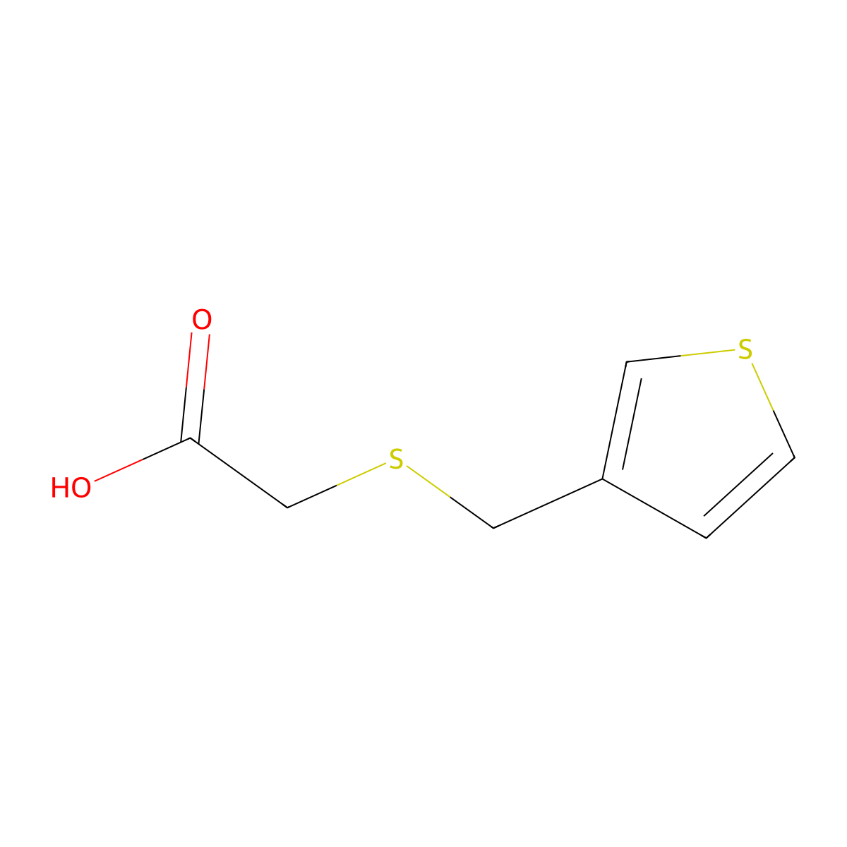 [(Thien-3-ylmethyl)thio]acetic acid molecular structure, CAS 16401-41-5