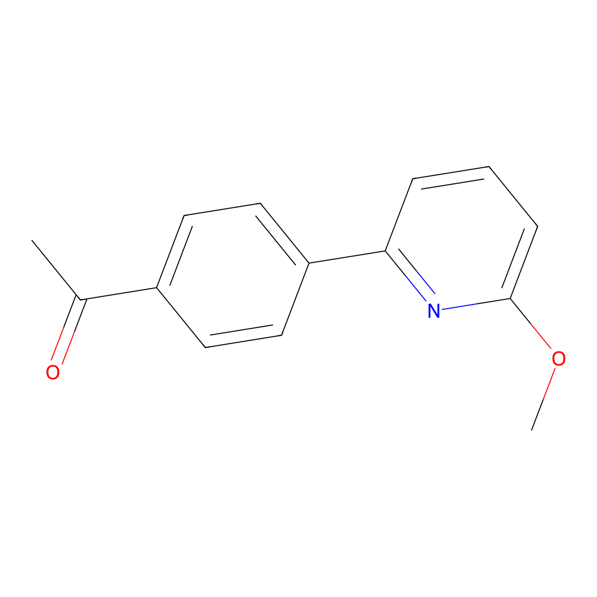 1-(4-(6-Methoxypyridin-2-yl)phenyl)ethanone molecular structure, CAS 1640100-63-5