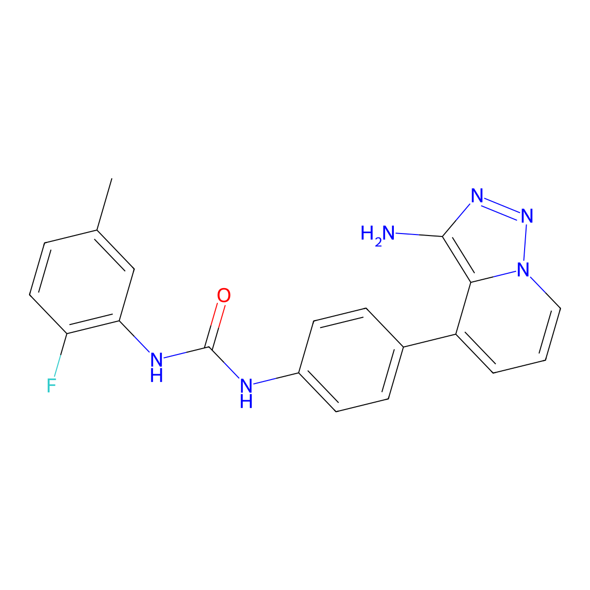 1-(4-(3-Amino-[1,2,3]triazolo[1,5-A]pyridin-4-YL)phenyl)-3-(2-fluoro-5-methylphenyl)urea molecular structure, CAS 1640112-20-4