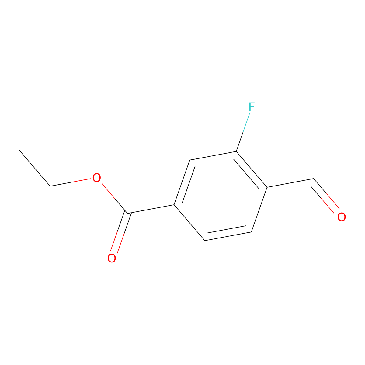 Ethyl 3-fluoro-4-formylbenzoate molecular structure, CAS 1640117-38-9