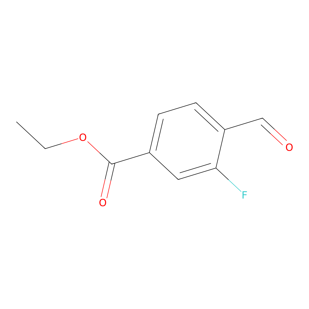 Ethyl 3-fluoro-4-formylbenzoate molecular structure, CAS 1640117-38-9