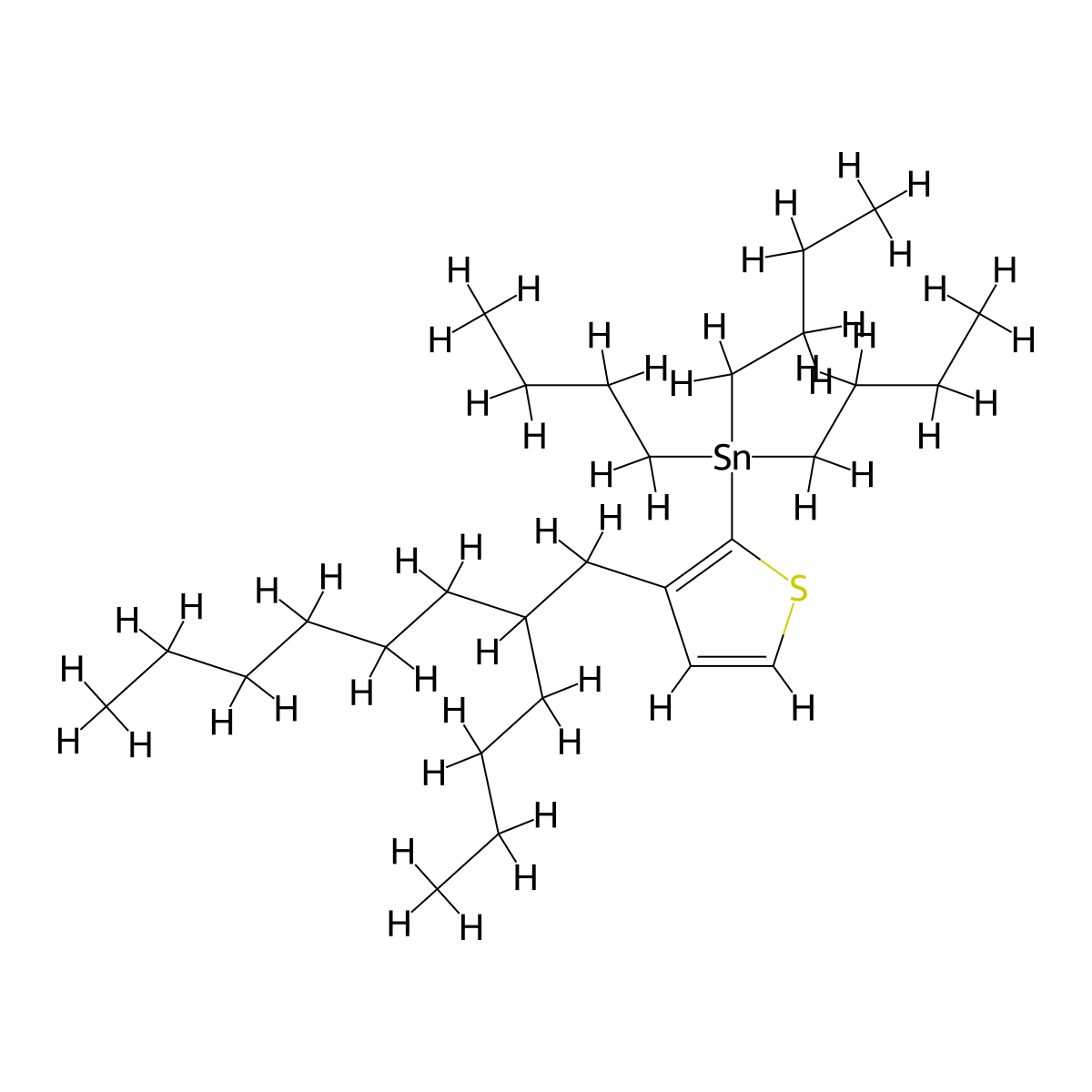 Tributyl(3-(2-butyloctyl)thiophen-2-yl)stannane molecular structure, CAS 1640126-30-2