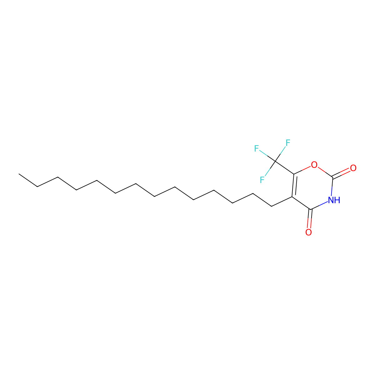 5-Tetradecyl-6-trifluoromethyl[1,3]oxazine-2,4-dione molecular structure, CAS 164021-26-5