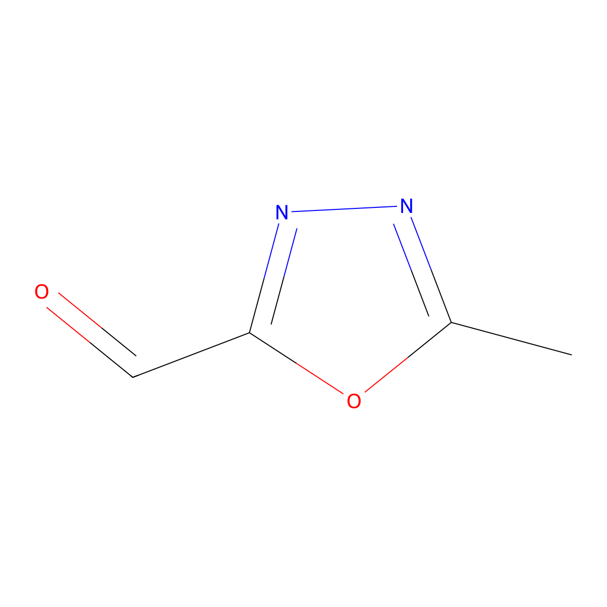5-Methyl-1,3,4-oxadiazole-2-carbaldehyde molecular structure, CAS 164024-09-3