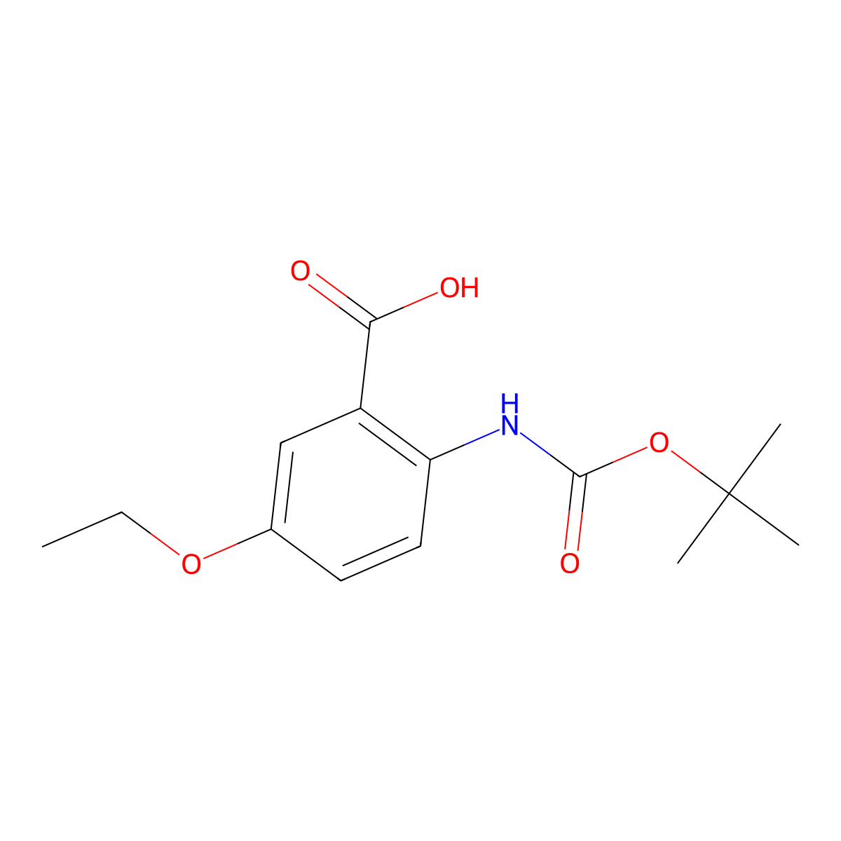 2-{[(Tert-butoxy)carbonyl]amino}-5-ethoxybenzoic acid molecular structure, CAS 164025-41-6