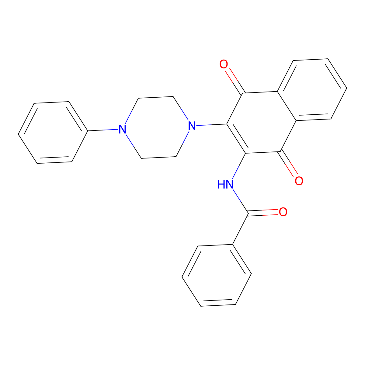Benzamide, N-[1,4-dihydro-1,4-dioxo-3-(4-phenyl-1-piperazinyl)-2-naphthalenyl]- molecular structure, CAS 1640259-27-3