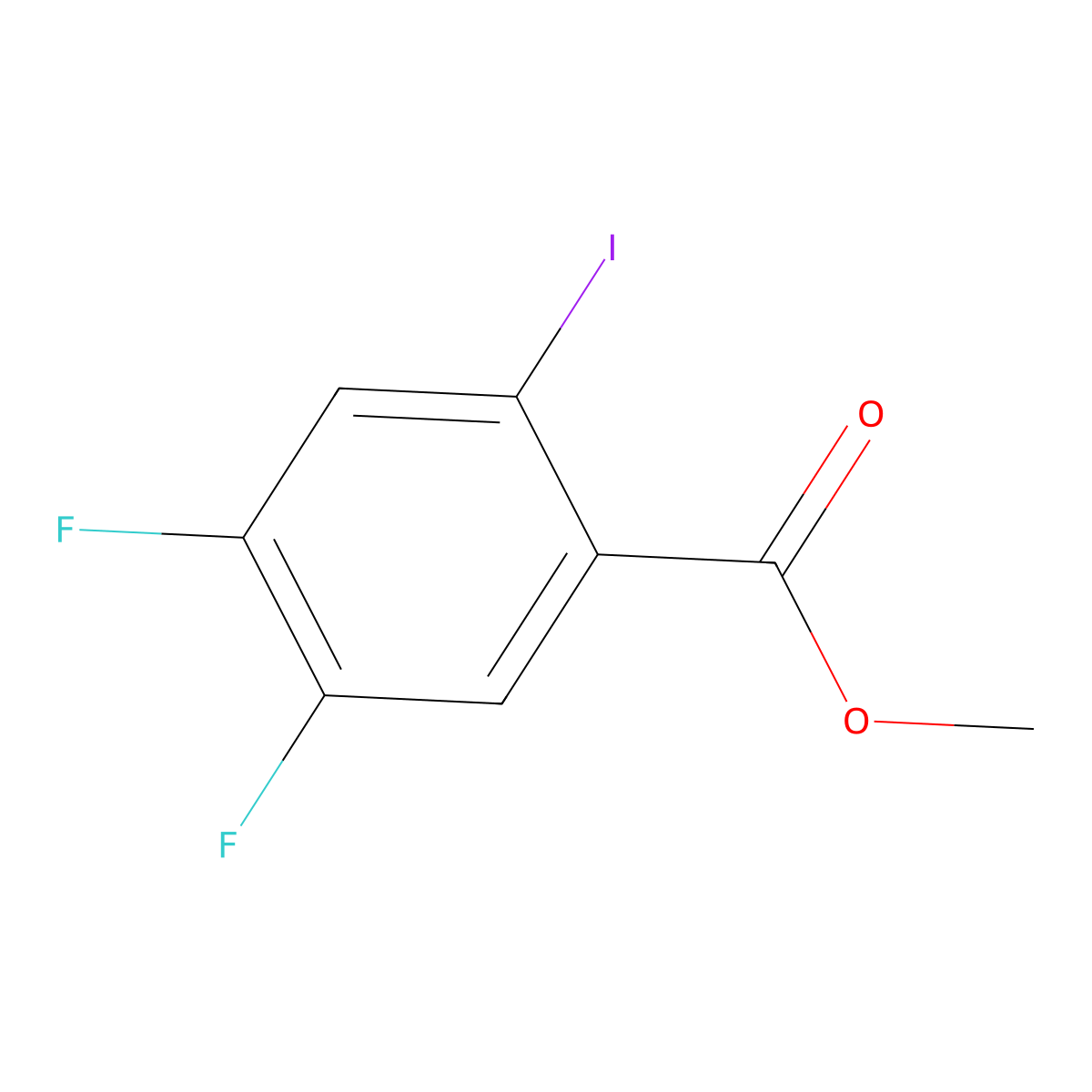 Methyl 4,5-difluoro-2-iodobenzoate molecular structure, CAS 1640342-92-2