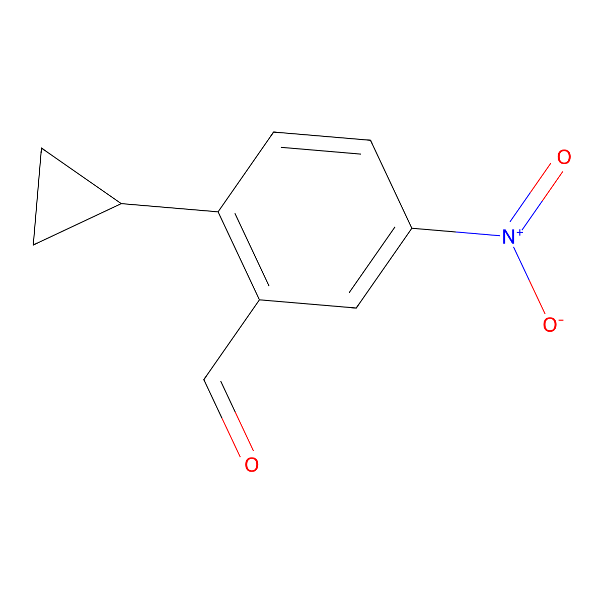 2-Cyclopropyl-5-nitrobenzaldehyde molecular structure, CAS 1640359-53-0