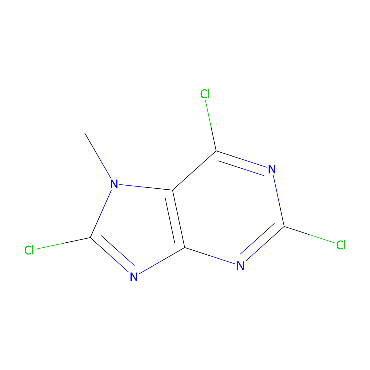 2,6,8-trichloro-7-methyl-7H-purine molecular structure, CAS 16404-16-3