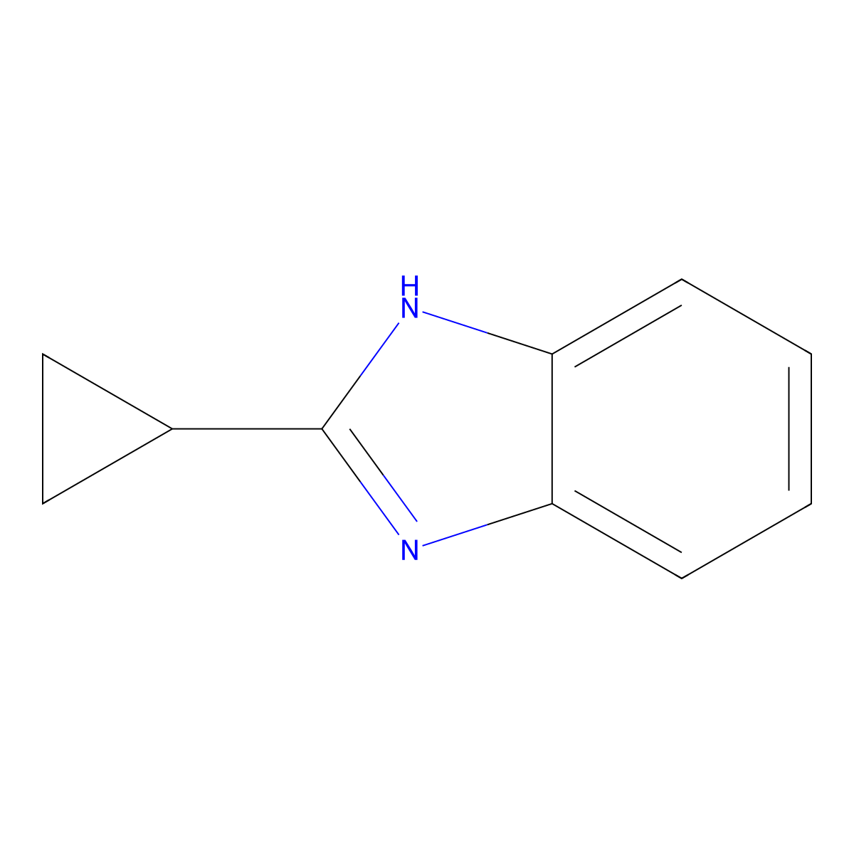 2-cyclopropyl-1H-1,3-benzodiazole molecular structure, CAS 16405-79-1