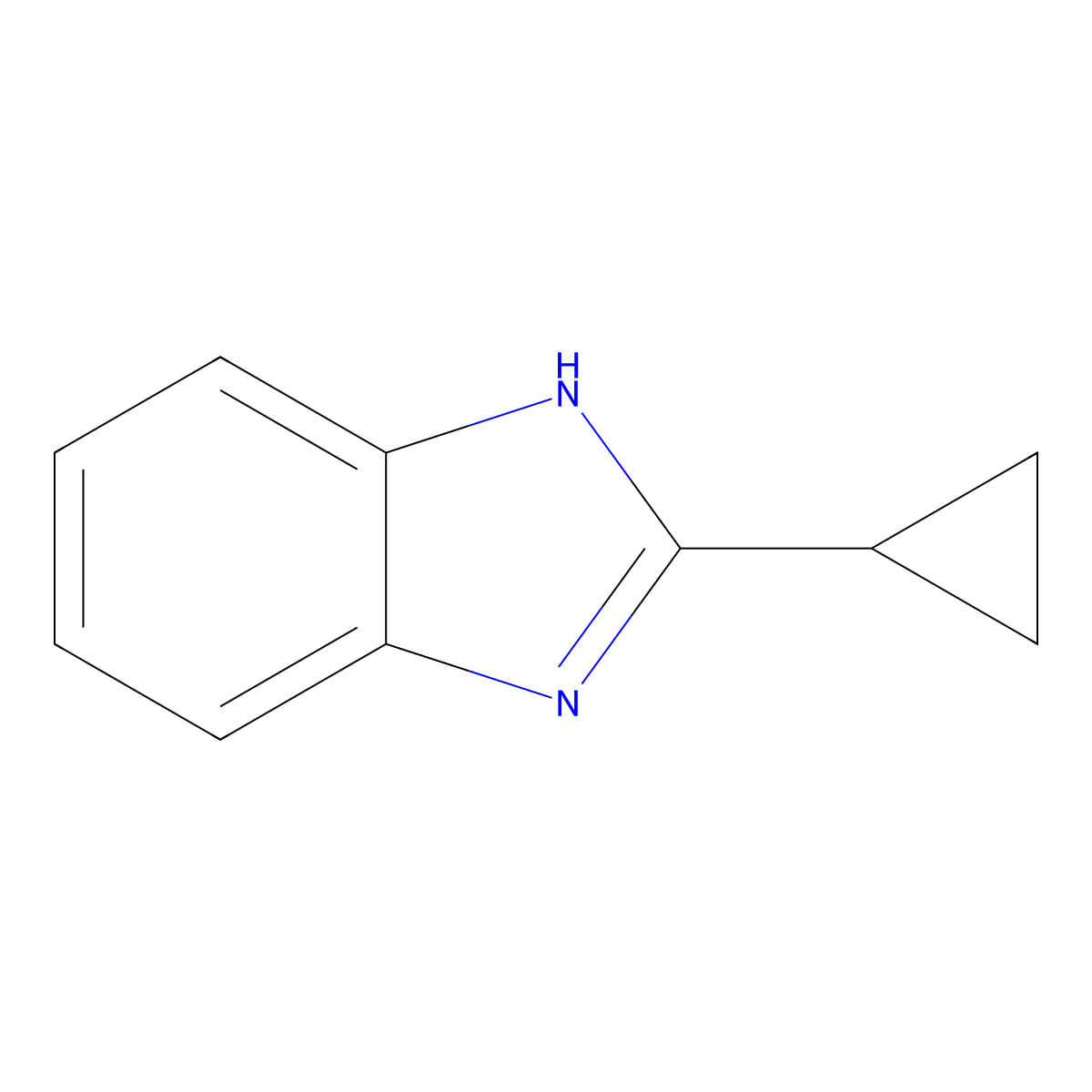 2-cyclopropyl-1H-1,3-benzodiazole molecular structure, CAS 16405-79-1