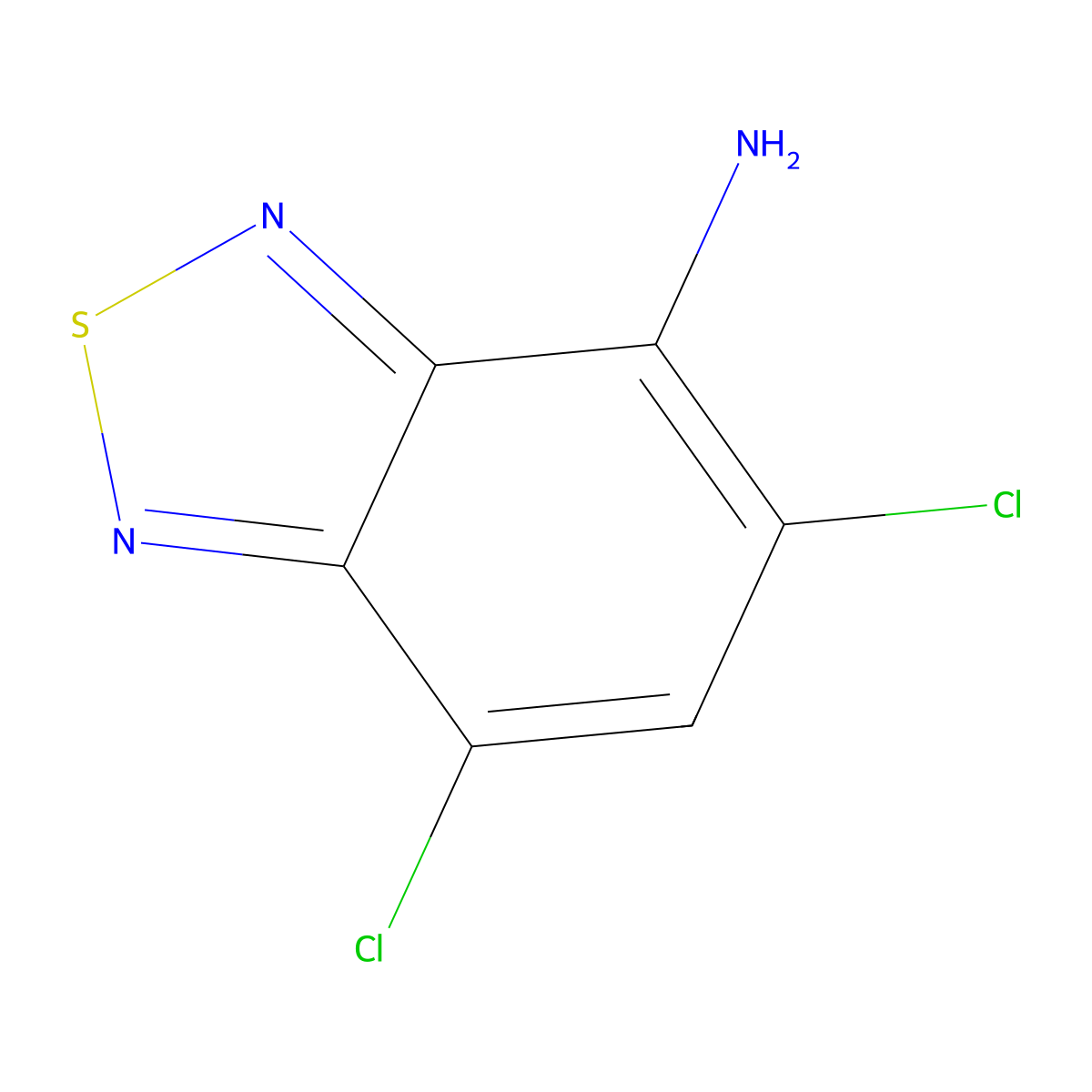 5,7-Dichloro-2,1,3-benzothiadiazol-4-amine molecular structure, CAS 16407-86-6