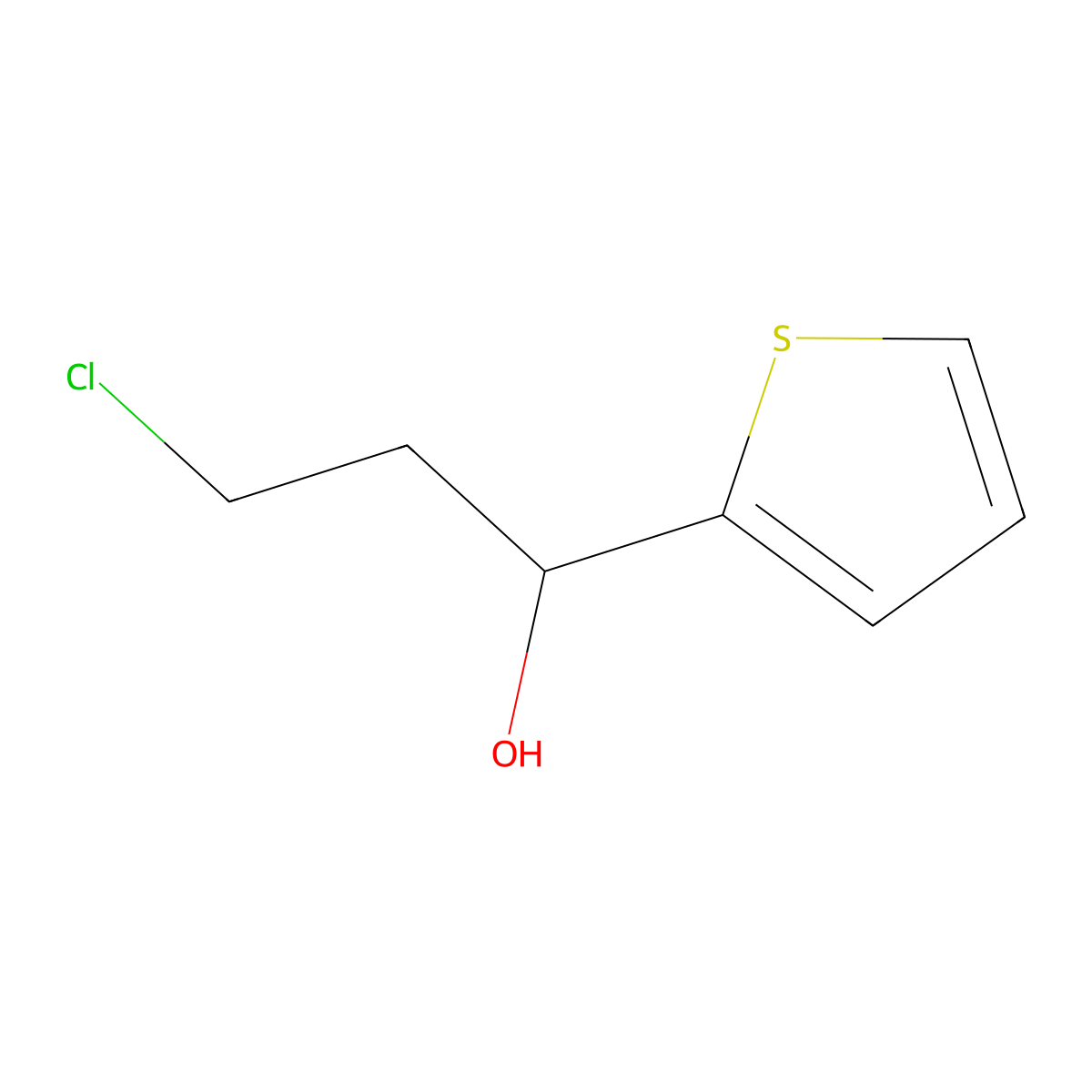 (S)-3-Chloro-1-(thiophen-2-yl)propan-1-ol molecular structure, CAS 164071-56-1
