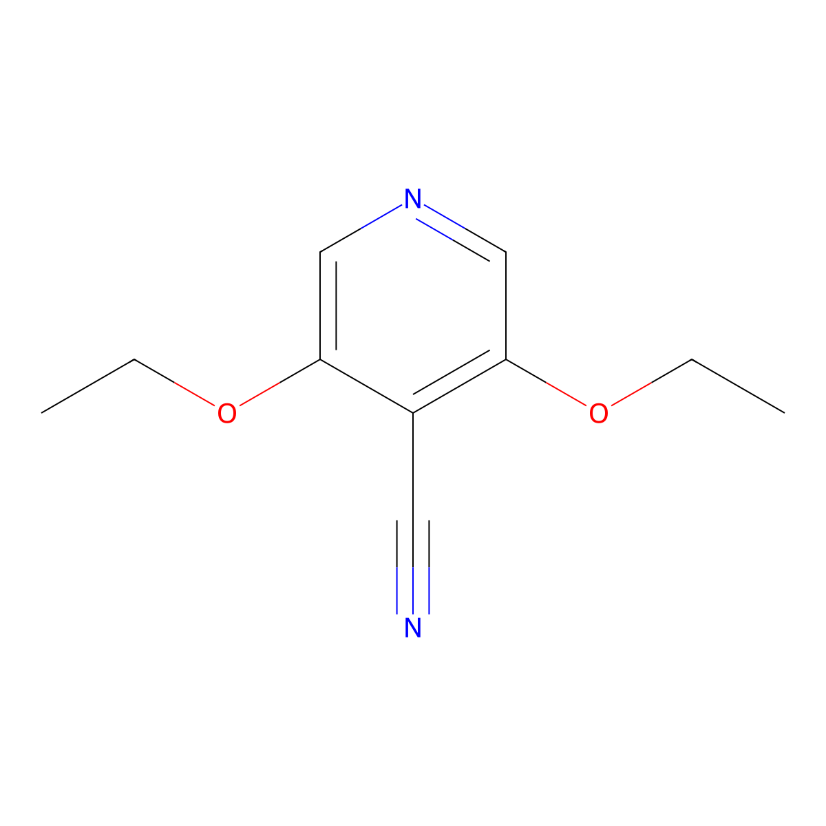 4-Pyridinecarbonitrile, 3,5-diethoxy- molecular structure, CAS 164077-51-4