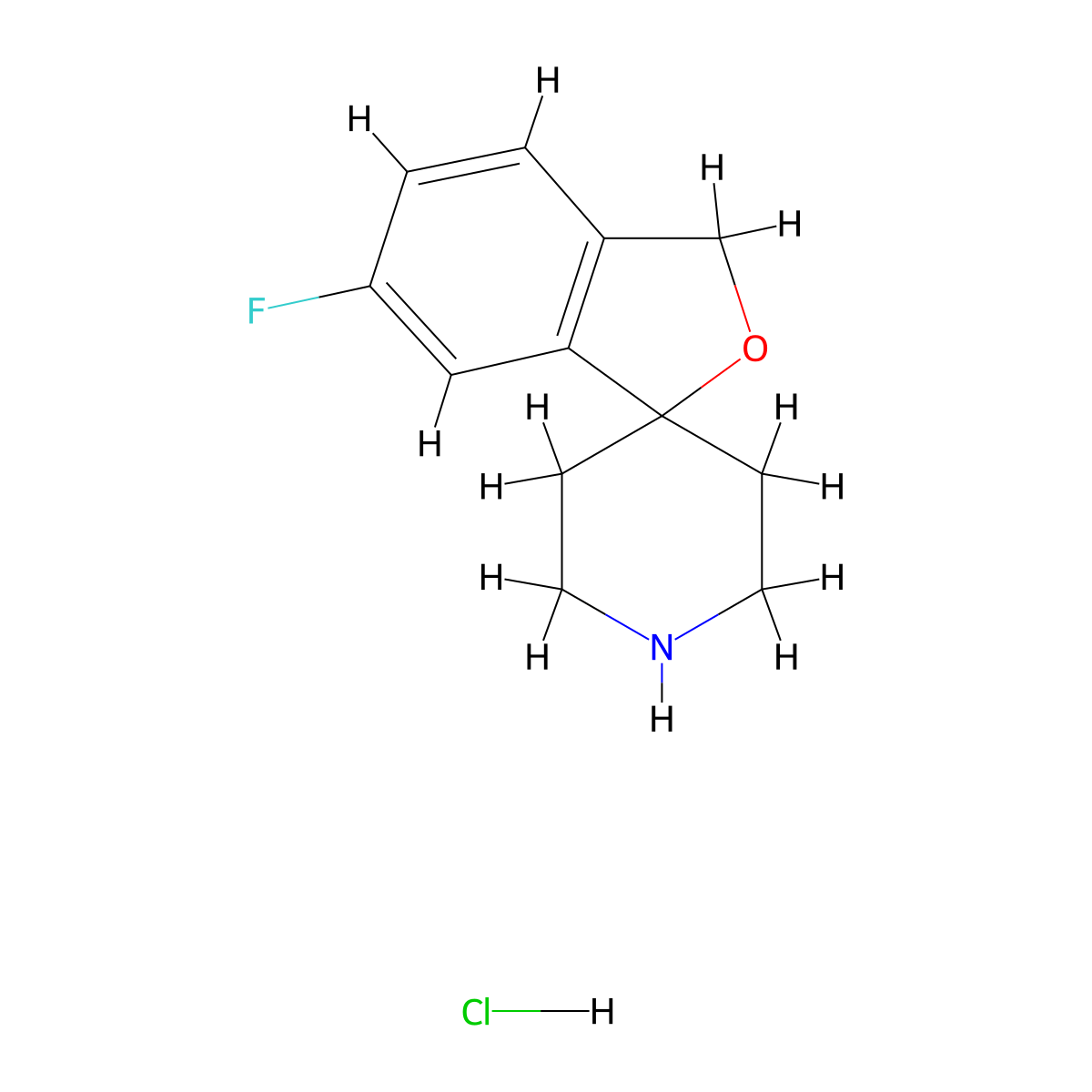 6-Fluoro-3H-spiro[isobenzofuran-1,4'-piperidine] hydrochloride molecular structure, CAS 164078-72-2