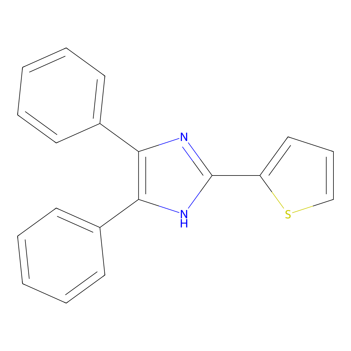 4,5-diphenyl-2-(2-thienyl)-1H-imidazole molecular structure, CAS 16408-55-2