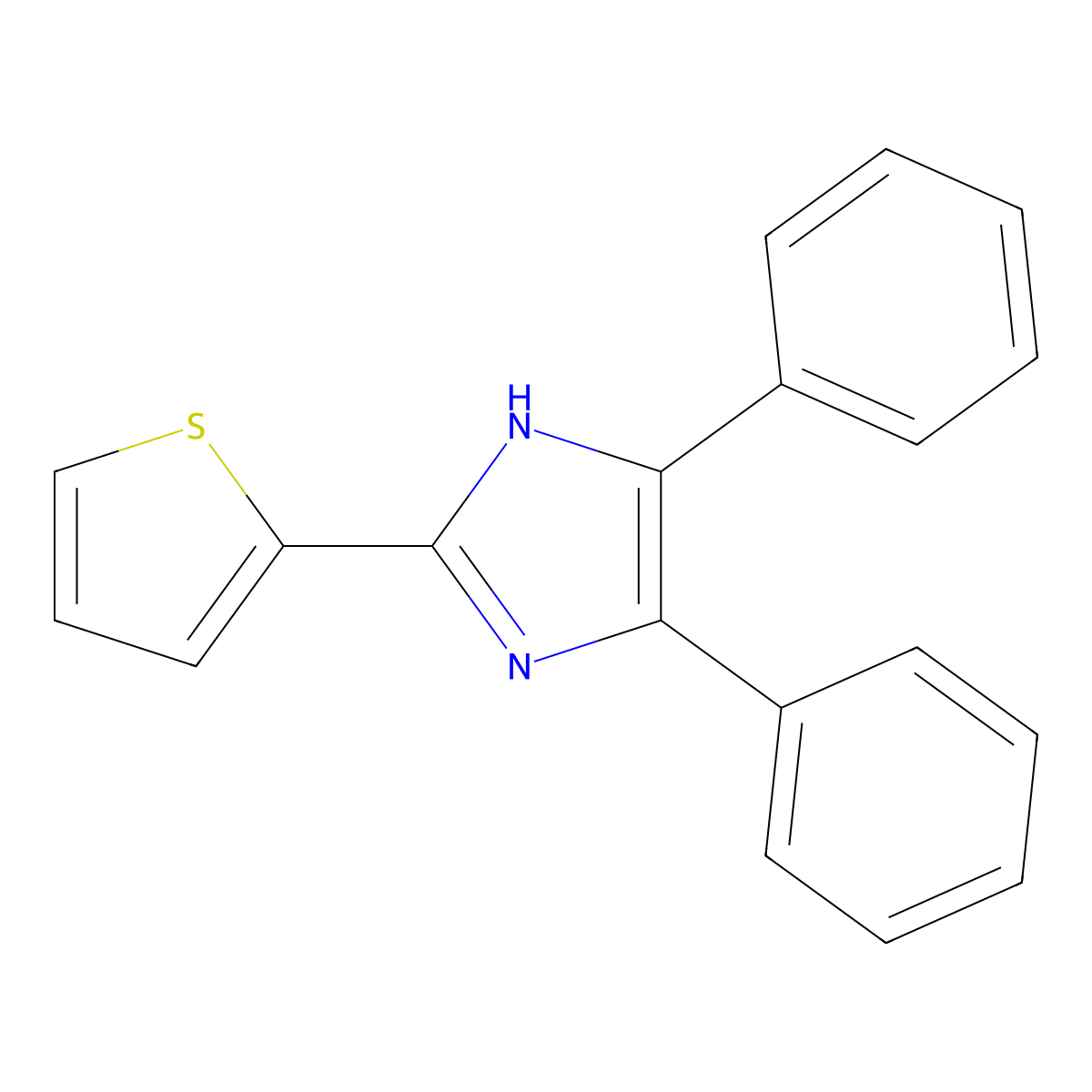 4,5-diphenyl-2-(2-thienyl)-1H-imidazole molecular structure, CAS 16408-55-2
