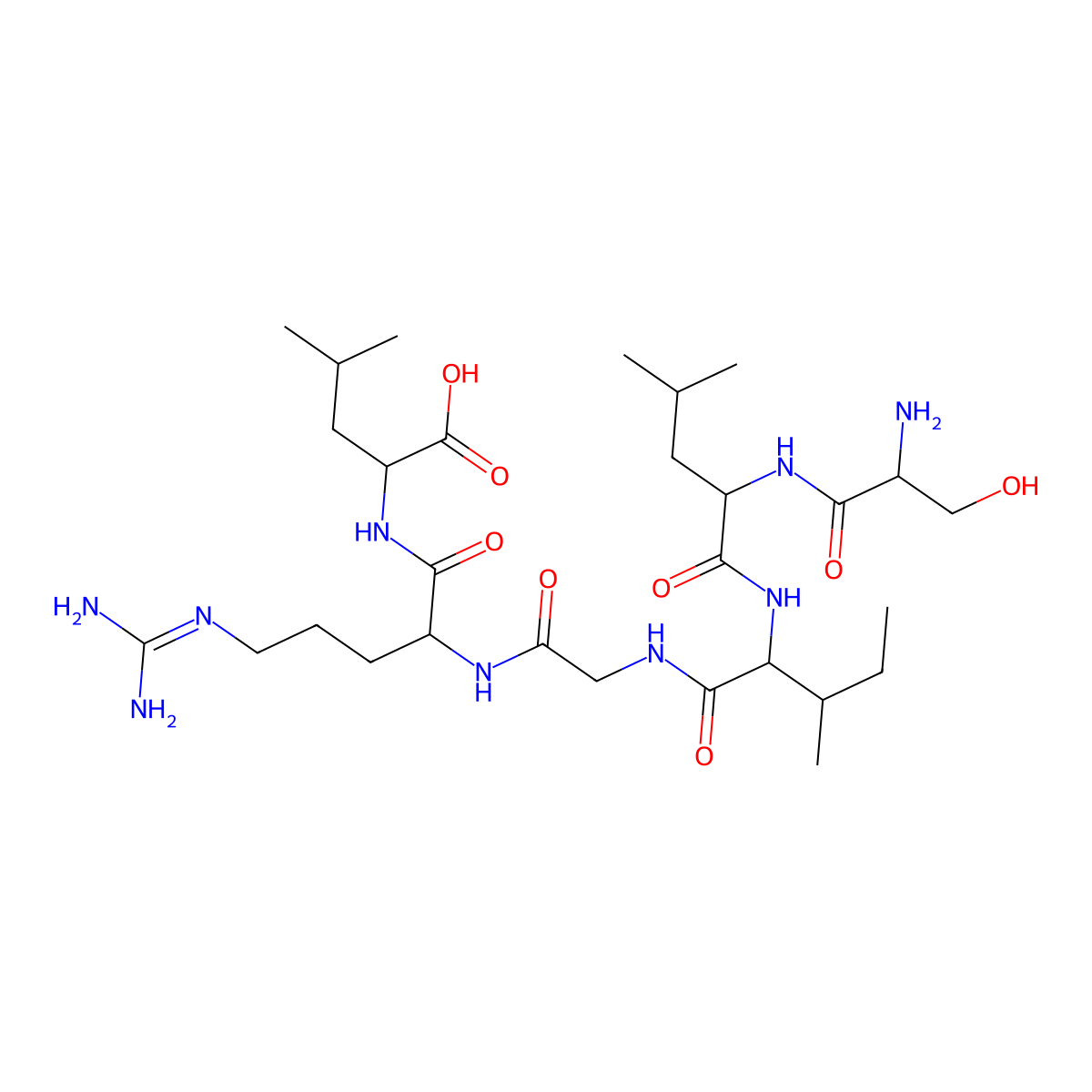 Seryl-leucyl-isoleucyl-glycyl-arginyl-leucine molecular structure, CAS 164081-25-8