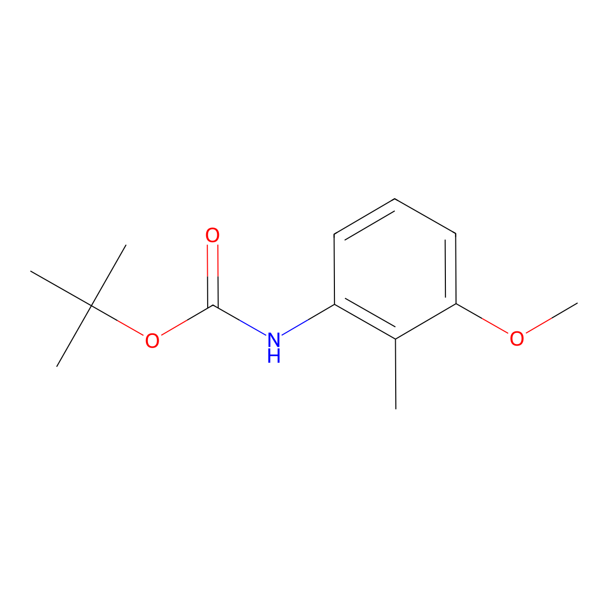 N-tert-butoxycarbonyl-3-methoxy-2-methylaniline molecular structure, CAS 164082-77-3