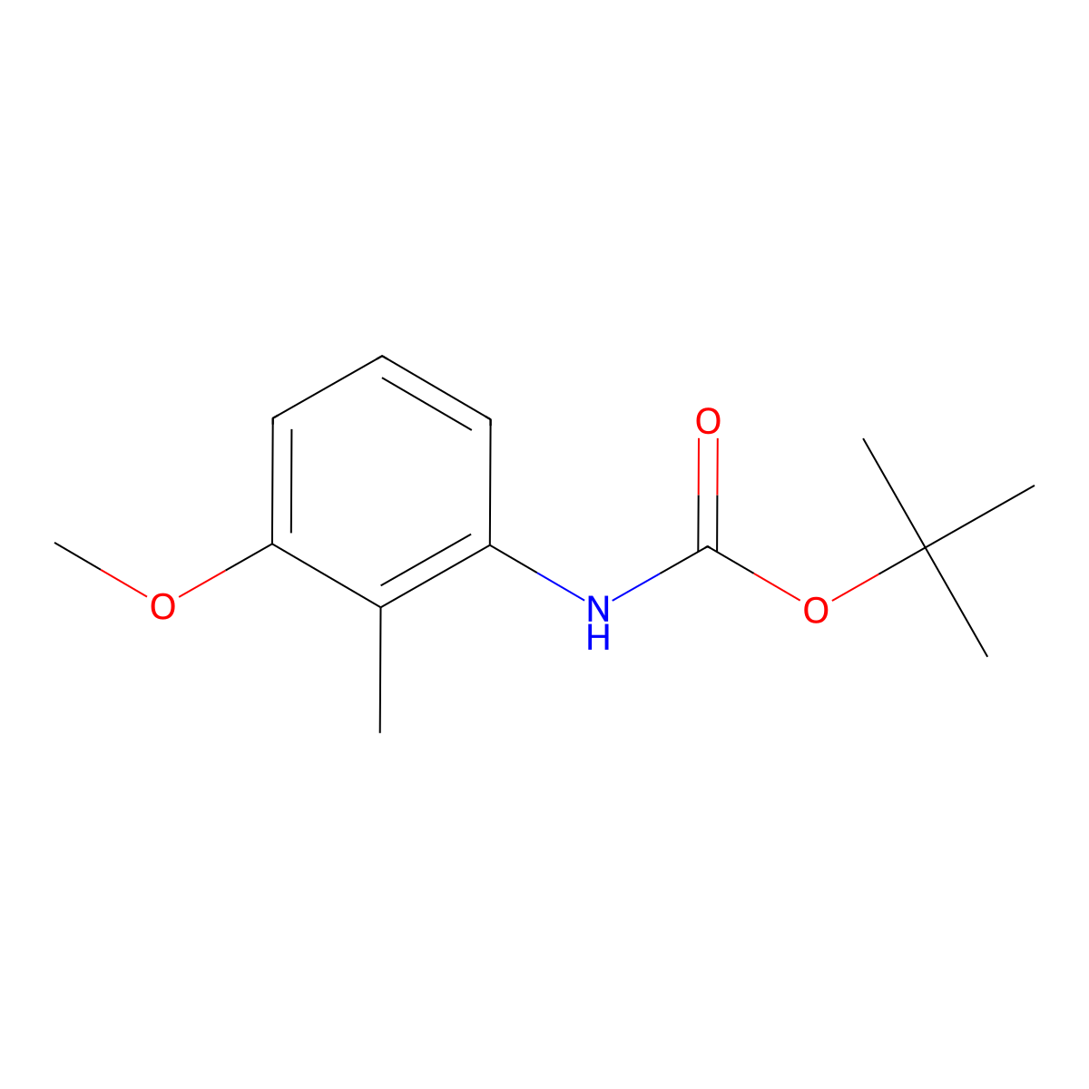 N-tert-butoxycarbonyl-3-methoxy-2-methylaniline molecular structure, CAS 164082-77-3