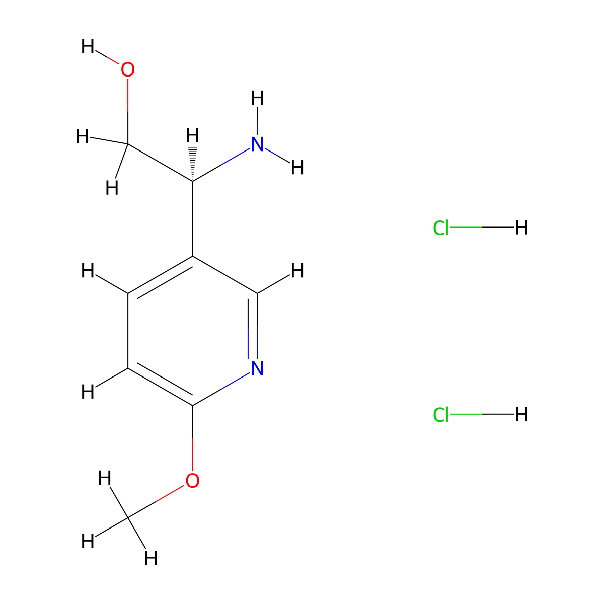 (S)-2-Amino-2-(6-methoxypyridin-3-yl)ethanol dihydrochloride molecular structure, CAS 1640848-68-5