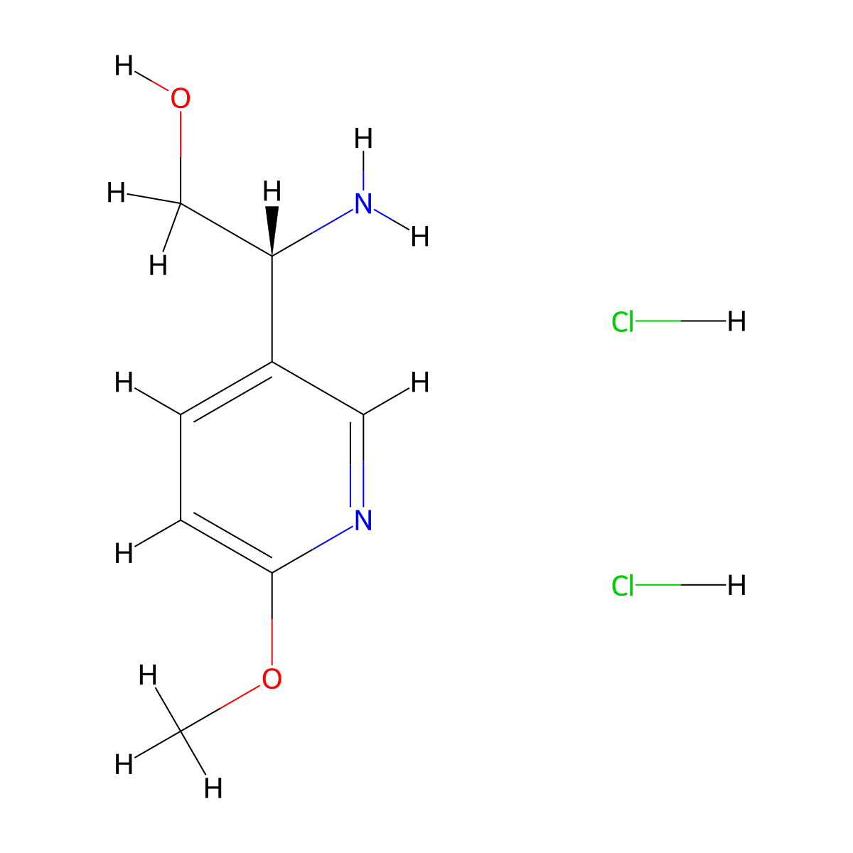 (R)-2-Amino-2-(6-methoxypyridin-3-yl)ethanol dihydrochloride molecular structure, CAS 1640848-71-0