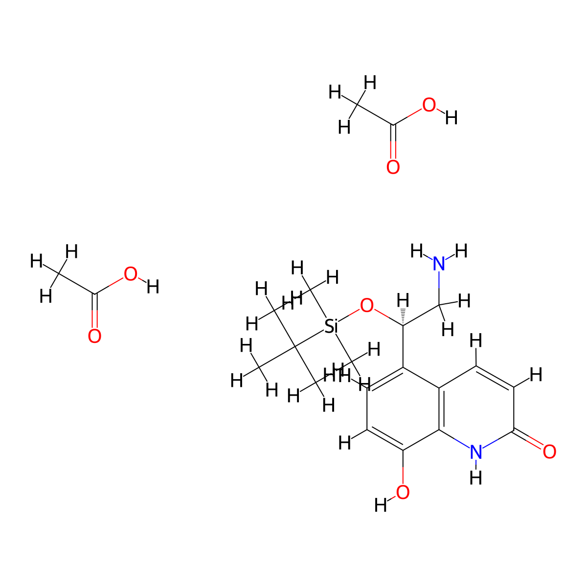 5-[(1R)-2-Amino-1-[[(1,1-dimethylethyl)dimethylsilyl]oxy]ethyl]-8-hydroxy-2(1H)-quinolinone diacetate molecular structure, CAS 1640894-09-2
