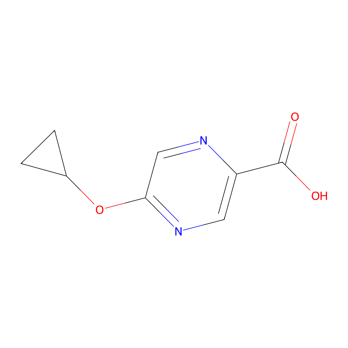5-Cyclopropoxypyrazine-2-carboxylic acid molecular structure, CAS 1640975-41-2