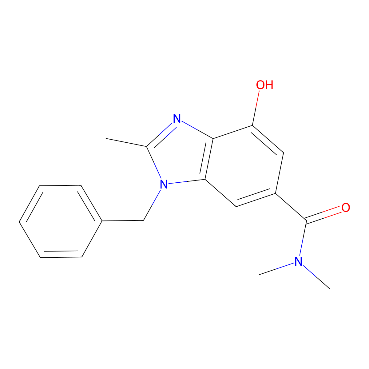1-Benzyl-4-hydroxy-N,N,2-trimethyl-1H-benzo[d]imidazole-6-carboxamide molecular structure, CAS 1640981-20-9