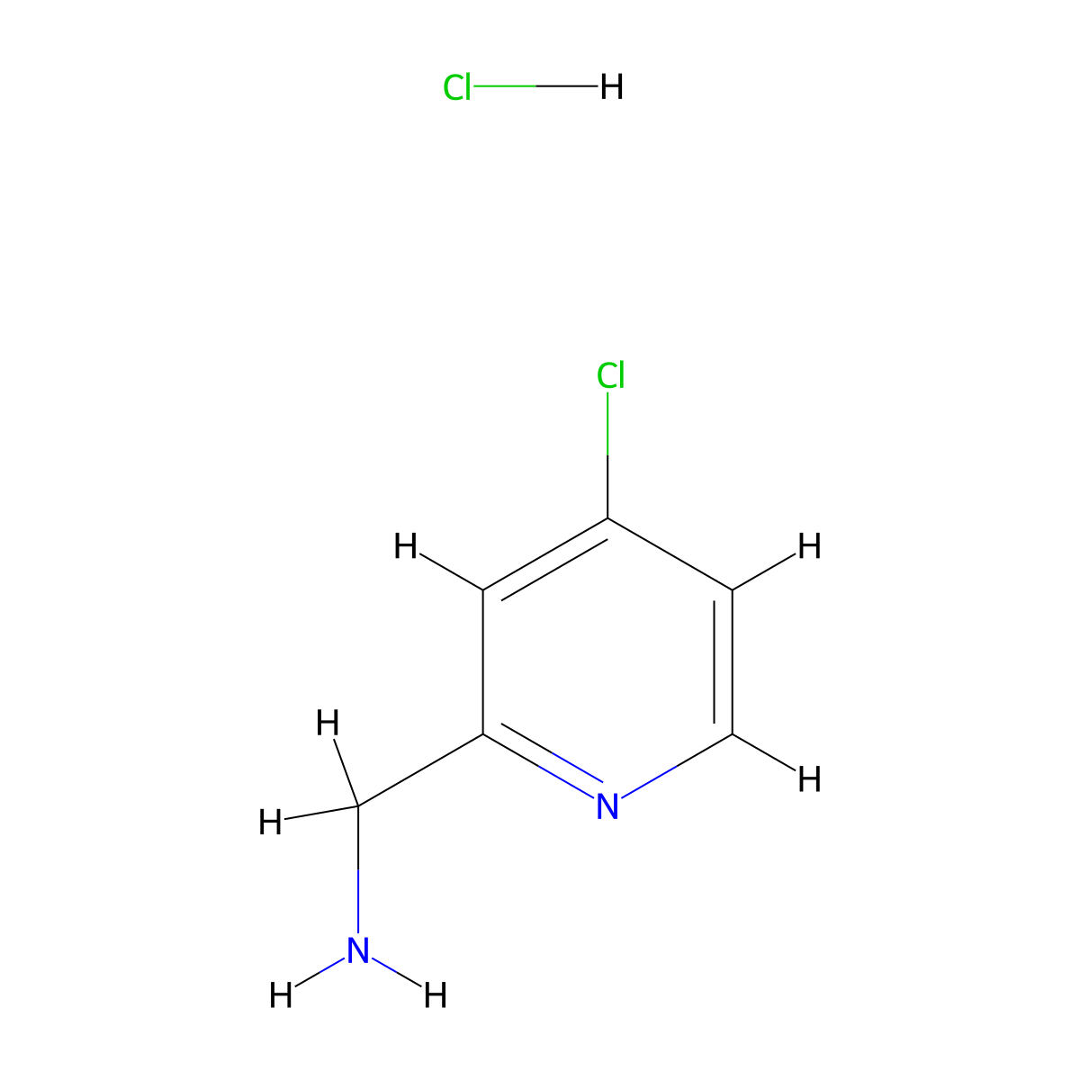 (4-Chloropyridin-2-YL)methanamine hydrochloride molecular structure, CAS 1640995-63-6
