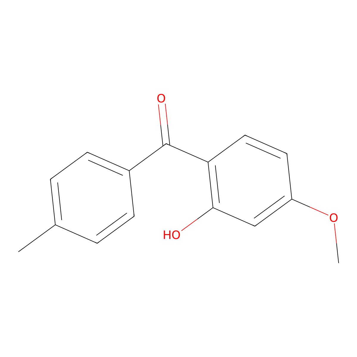 2-Hydroxy-4-methoxy-4'-methylbenzophenone molecular structure, CAS 1641-17-4