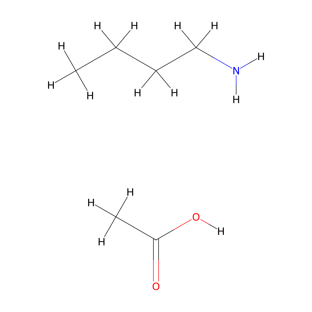 1-Butanamine, acetate (1:1) molecular structure, CAS 1641-36-7