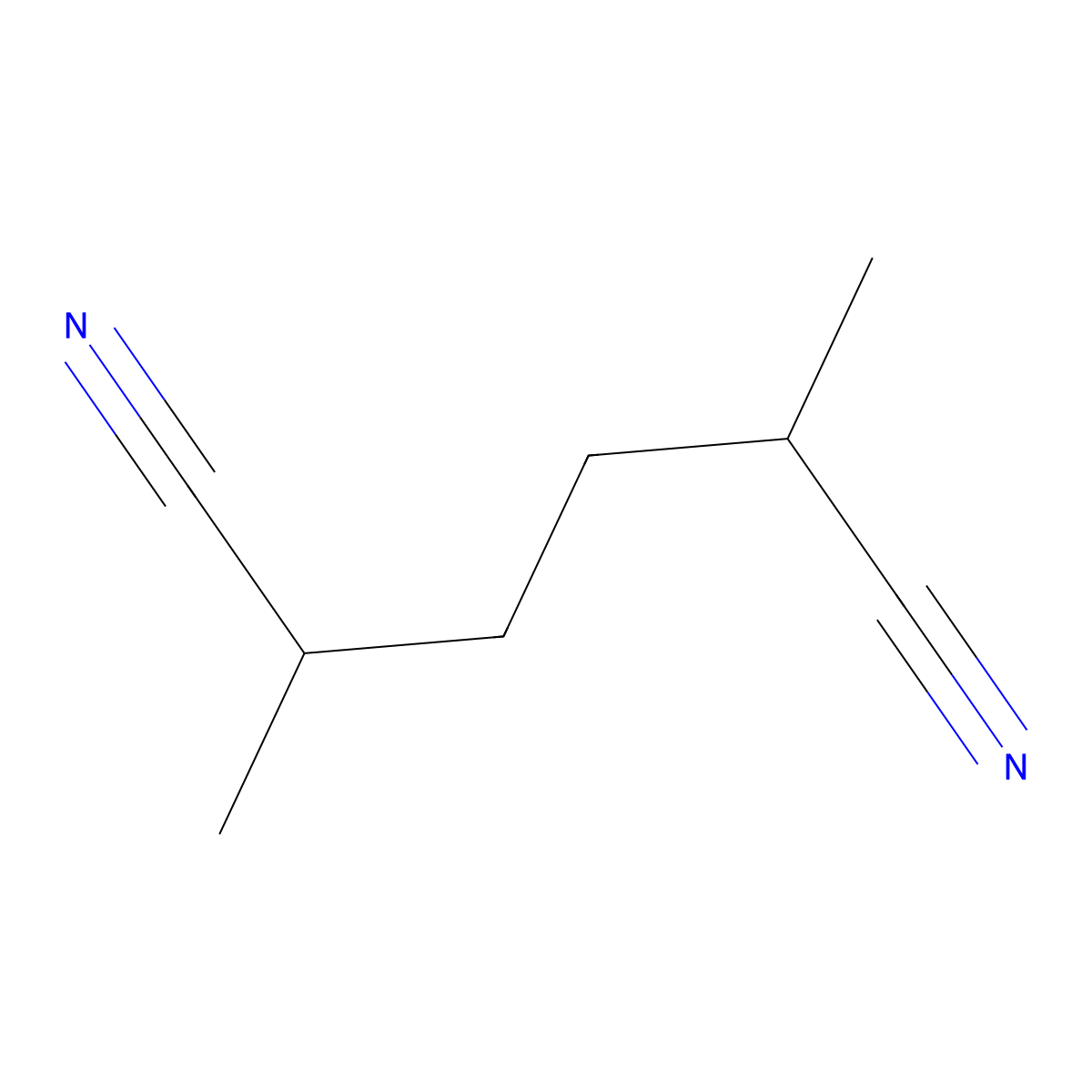2,5-Dimethylhexanedinitrile molecular structure, CAS 16411-14-6