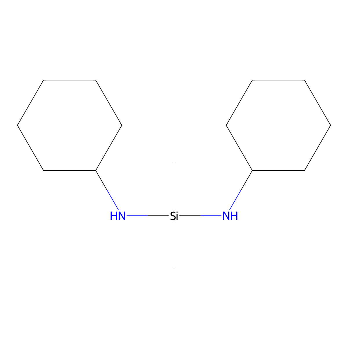 N,N'-dicyclohexyl-1,1-dimethylsilanediamine molecular structure, CAS 16411-32-8