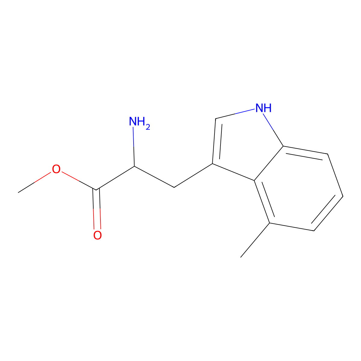 methyl 2-amino-3-(4-methyl-1H-indol-3-yl)propanoate molecular structure, CAS 164119-84-0