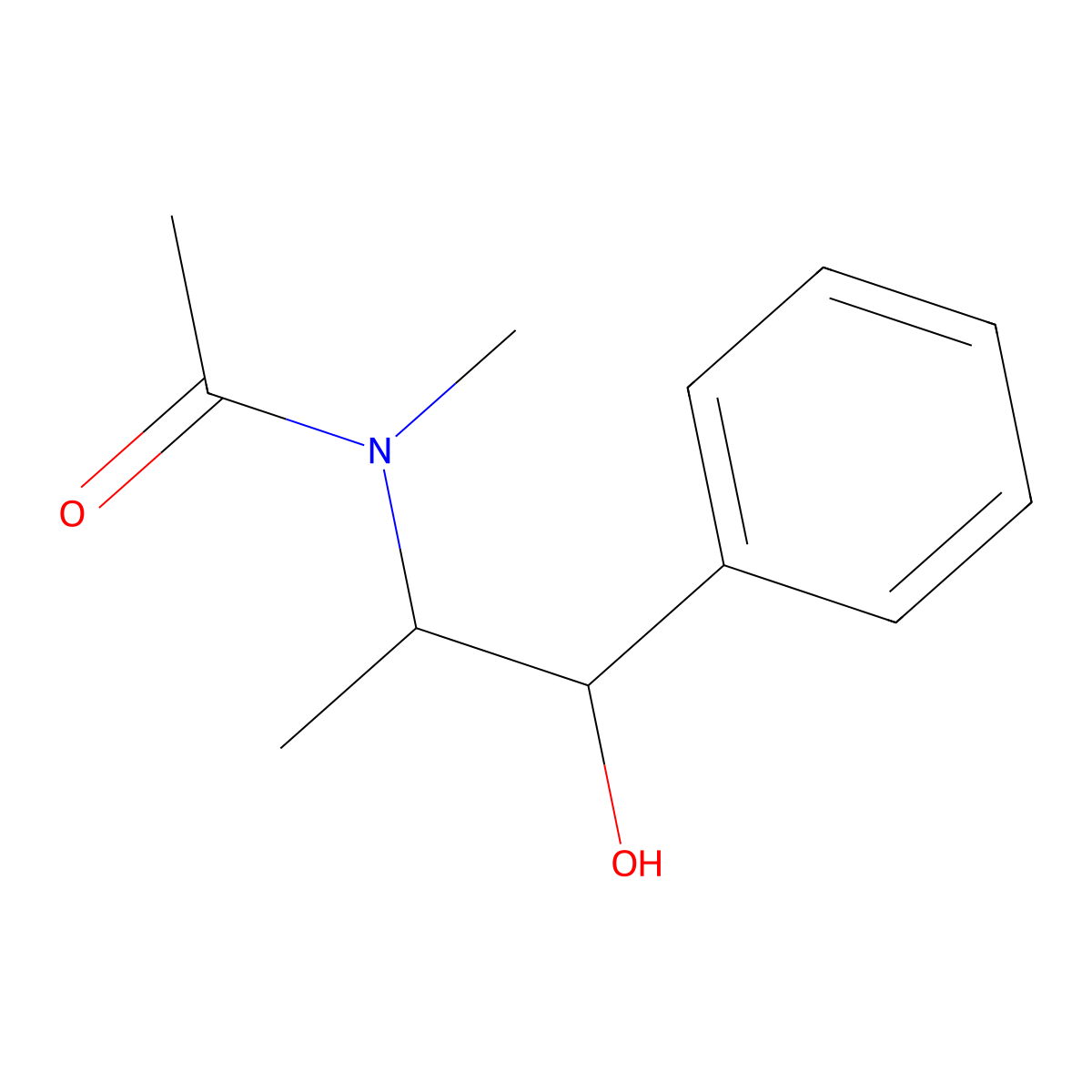N-(2-Hydroxy-1-methyl-2-phenylethyl)-N-methylacetamide molecular structure, CAS 16413-75-5