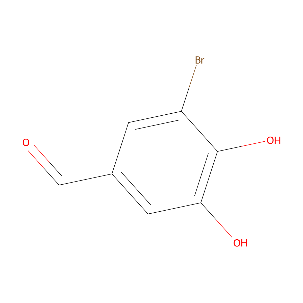 5-Bromo-3,4-dihydroxybenzaldehyde molecular structure, CAS 16414-34-9