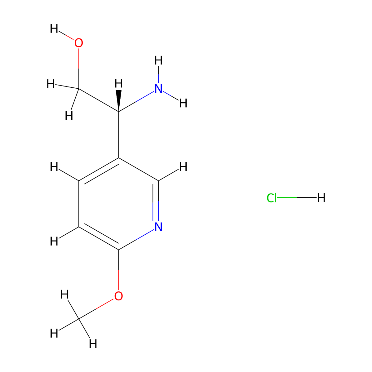 (2r)-2-Amino-2-(6-methoxy(3-pyridyl))ethan-1-ol hcl molecular structure, CAS 1641401-33-3