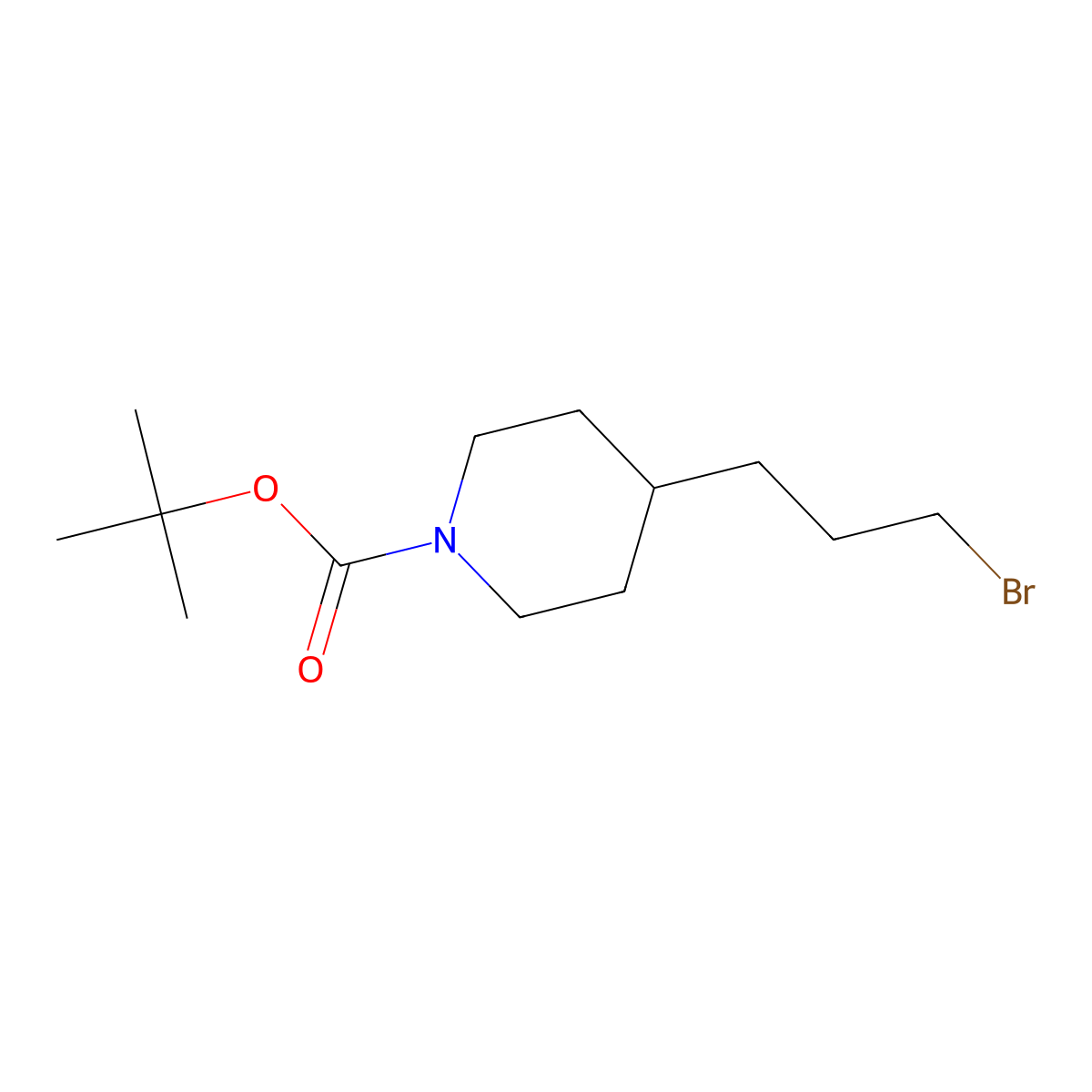 tert-Butyl 4-(3-bromopropyl)piperidine-1-carboxylate molecular structure, CAS 164149-27-3