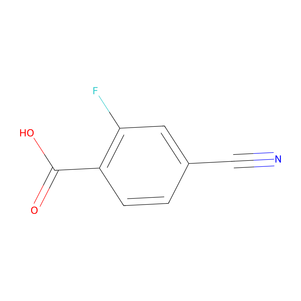 4-Cyano-2-fluorobenzoic acid molecular structure, CAS 164149-28-4