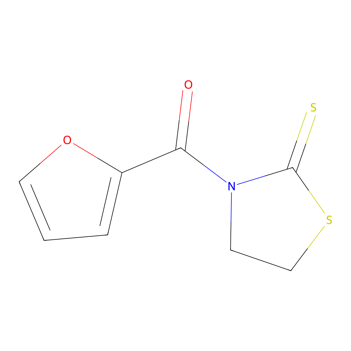 3-(Furan-2-carbonyl)-1,3-thiazolidine-2-thione molecular structure, CAS 164149-45-5