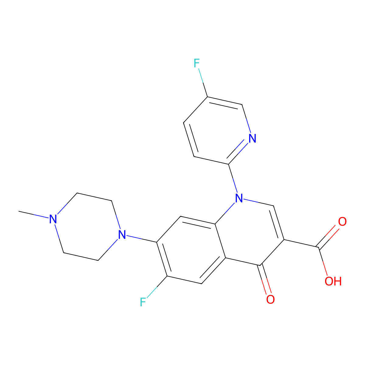 Fandofloxacin molecular structure, CAS 164150-99-6