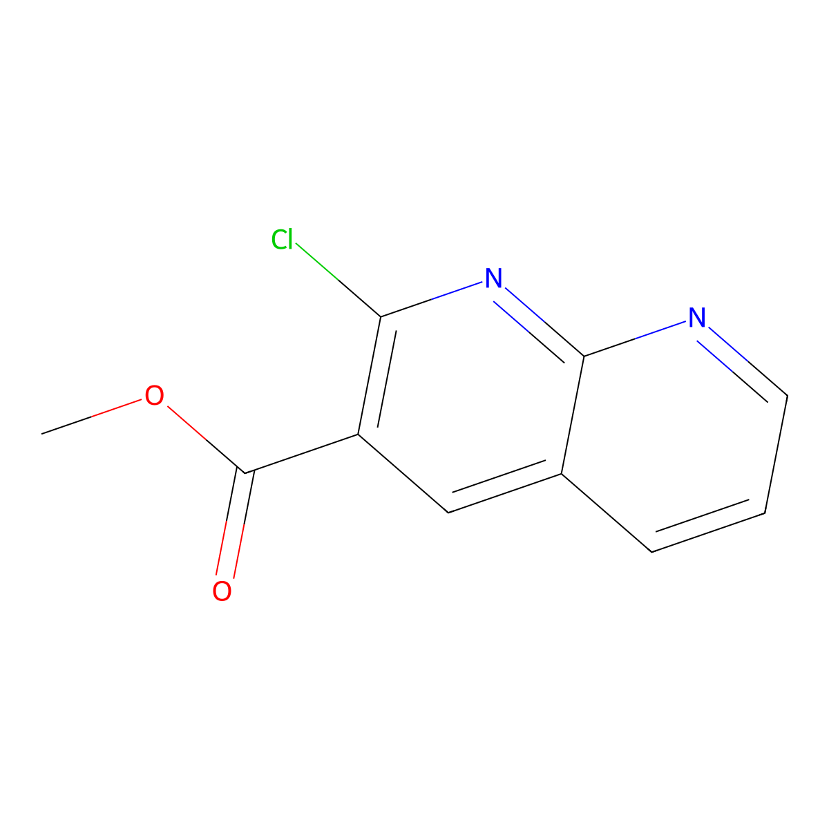 Methyl 2-chloro-1,8-naphthyridine-3-carboxylate molecular structure, CAS 1641558-87-3