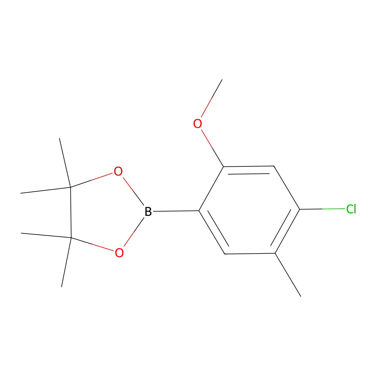 2-(4-Chloro-2-methoxy-5-methylphenyl)-4,4,5,5-tetramethyl-1,3,2-dioxaborolane molecular structure, CAS 1641570-75-3