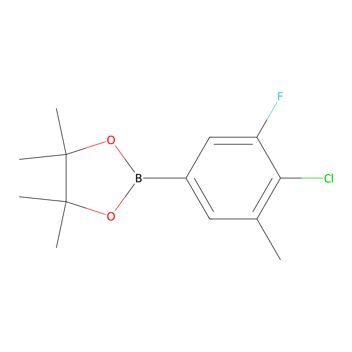 2-(4-Chloro-3-fluoro-5-methylphenyl)-4,4,5,5-tetramethyl-1,3,2-dioxaborolane molecular structure, CAS 1641570-86-6