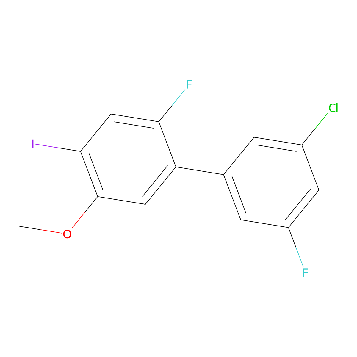 3'-Chloro-2,5'-difluoro-4-iodo-5-methoxy-1,1'-biphenyl molecular structure, CAS 1641572-11-3