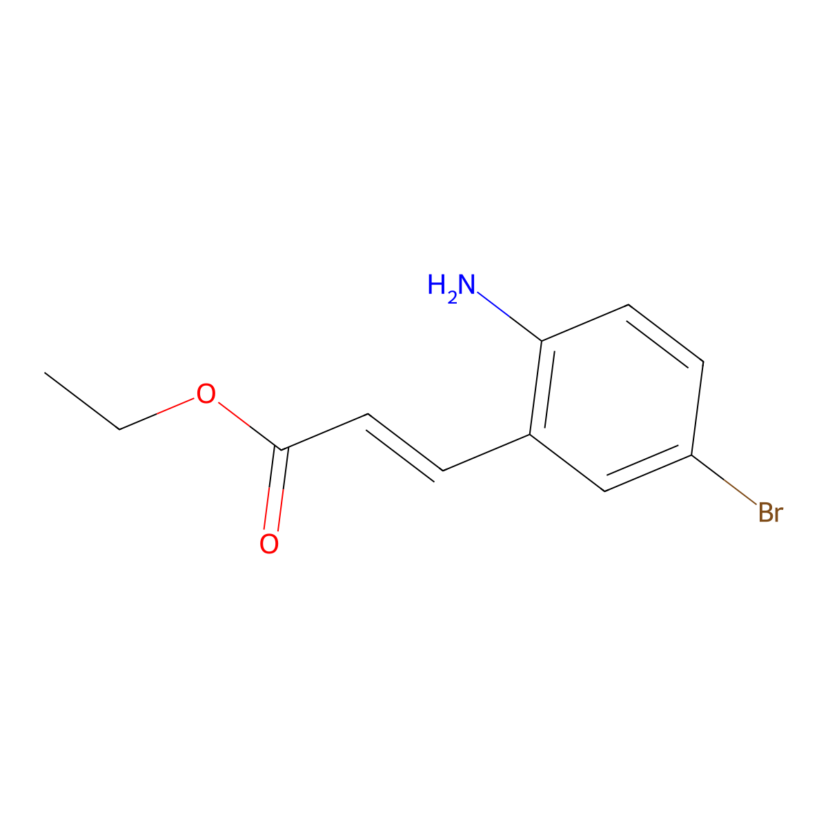 Ethyl 3-(2-amino-5-bromophenyl)acrylate molecular structure, CAS 1641578-94-0