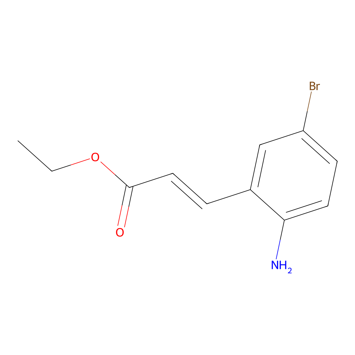 Ethyl 3-(2-amino-5-bromophenyl)acrylate molecular structure, CAS 1641578-94-0