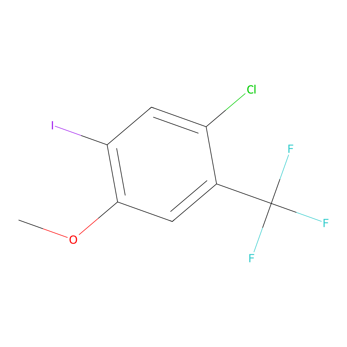1-Chloro-5-iodo-4-methoxy-2-(trifluoromethyl)benzene molecular structure, CAS 1641579-84-1
